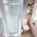 Pivot Shower Door Onega 70 cm, white/patterned