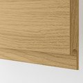 METOD Wall cabinet w dish drainer/2 doors, white/Voxtorp oak effect, 60x60 cm