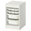 TROFAST Storage combination w boxes/trays, white/white, 34x44x56 cm