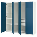 PAX / FYRUDDEN Wardrobe combination, white/blue, 200x60x201 cm