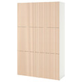 BESTÅ Storage combination with doors, white/Björköviken birch veneer, 120x42x193 cm