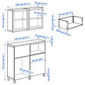 BESTÅ Storage combination w doors/drawers, white/Sutterviken/Kabbarp white clear glass, 120x42x240 cm