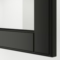 METOD Wall cabinet w shelves/2 glass drs, white/Bodbyn black, 80x100 cm