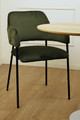 Dining Chair Lima, velvet, armrests, green