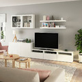 BESTÅ / LACK TV storage combination, white, 300x42x195 cm