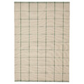 RIDSTIG Rug, flatwoven, off-white/green, 133x195 cm