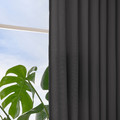 GINSTMOTT Curtains, 1 pair, dark grey/with eyelets, 145x300 cm