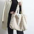 Shopper Bag, faux fur, cream