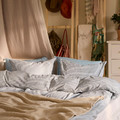 SOLFIBBLA Duvet cover and 2 pillowcases, white blue/stripe, 200x200/50x60 cm