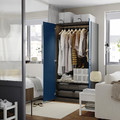 PAX / FYRUDDEN Wardrobe combination, dark grey/blue, 100x60x201 cm