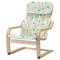 POÄNG Children's armchair, birch veneer/Ulvsby dot pattern