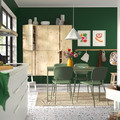 VIHALS Extendable table, green, 120/180x74 cm