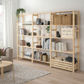 IVAR Shelving unit with storage box, pine, 259x30x179 cm
