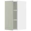 METOD Wall cabinet with shelves, white/Stensund light green, 30x60 cm