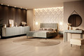 Cabinet with 2 Doors & 3 Drawers Nicole 150cm, cashmere/black legs