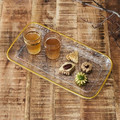 Tray Mirage 34cm, gold rim, plastic