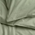 ÄNGSLILJA Duvet cover and pillowcase, grey-green, 150x200/50x60 cm