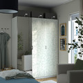 PAX / LINNABERG/ÅHEIM Wardrobe combination, white patterned/mirror glass, 150x58x201 cm