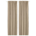 ROSENMANDEL Room darkening curtains, 1 pair, yellow-beige, 135x300 cm