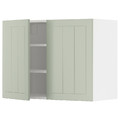 METOD Wall cabinet with shelves/2 doors, white/Stensund light green, 80x60 cm