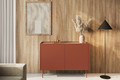 Two-Door Cabinet Desin 120, ceramic red/nagano oak