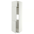 METOD High cab f fridge/freezer w 3 doors, white/Aspudden light grey, 60x60x220 cm