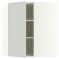 METOD Corner wall cabinet with shelves, white/Aspudden light grey, 68x80 cm