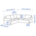 EKTORP Corner sofa, 4-seat, Kilanda dark blue