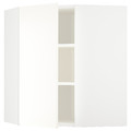 METOD Corner wall cabinet with shelves, white/Vallstena white, 68x80 cm