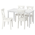 DANDERYD / INGOLF Table and 4 chairs, white/white, 130 cm