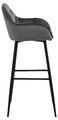 Bar Stool with Backrest Brooke VIC, grey