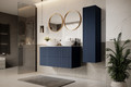 Bathroom Wall-mounted High Cabinet MDF Nicole 140cm, dark blue