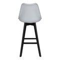 Bar Stool Norden, wood black high PP, grey