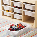 TROFAST Storage combination with boxes, light white stained pine white, grey, 94x44x52 cm