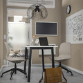 MITTZON Conference table, white/black, 140x68x75 cm