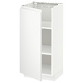 METOD Base cabinet with shelves, white/Voxtorp matt white, 40x37 cm