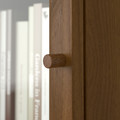 OXBERG Glass door, brown walnut effect, 40x35 cm