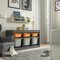 TROFAST Storage combination with boxes, grey light orange/grey, 99x44x56 cm