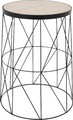 Side Table Bedside Table Rack, round, black