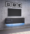 TV Wall-mounted Cabinet Vivo LE 140, black/high-gloss black, LED