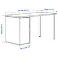 LAGKAPTEN / ALEX Desk, white stained/oak effect white, 140x60 cm