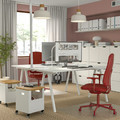 SMÖRKULL Office chair with armrests, Gräsnäs red
