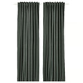 ROSENMANDEL Block-out curtains, 1 pair, dark green, 135x300 cm