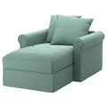 GRÖNLID Cover for chaise longue, Ljungen light green