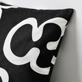 KLIPPBRÄCKA Cushion cover, black/white, 50x50 cm