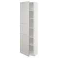 METOD High cabinet with shelves, white/Lerhyttan light grey, 60x37x200 cm