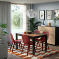 ÅLHULT / ODGER Table and 4 chairs, black/brown/red, 120x80 cm