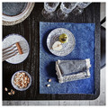 NISSÖGA Place mat, white/dark blue, 45x35 cm