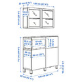 BESTÅ Storage combination w doors/drawers, white Studsviken/Stubbarp/white woven poplar, 120x42x213 cm