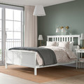 HEMNES Bed frame with mattress, white stain/Valevåg extra firm, 160x200 cm